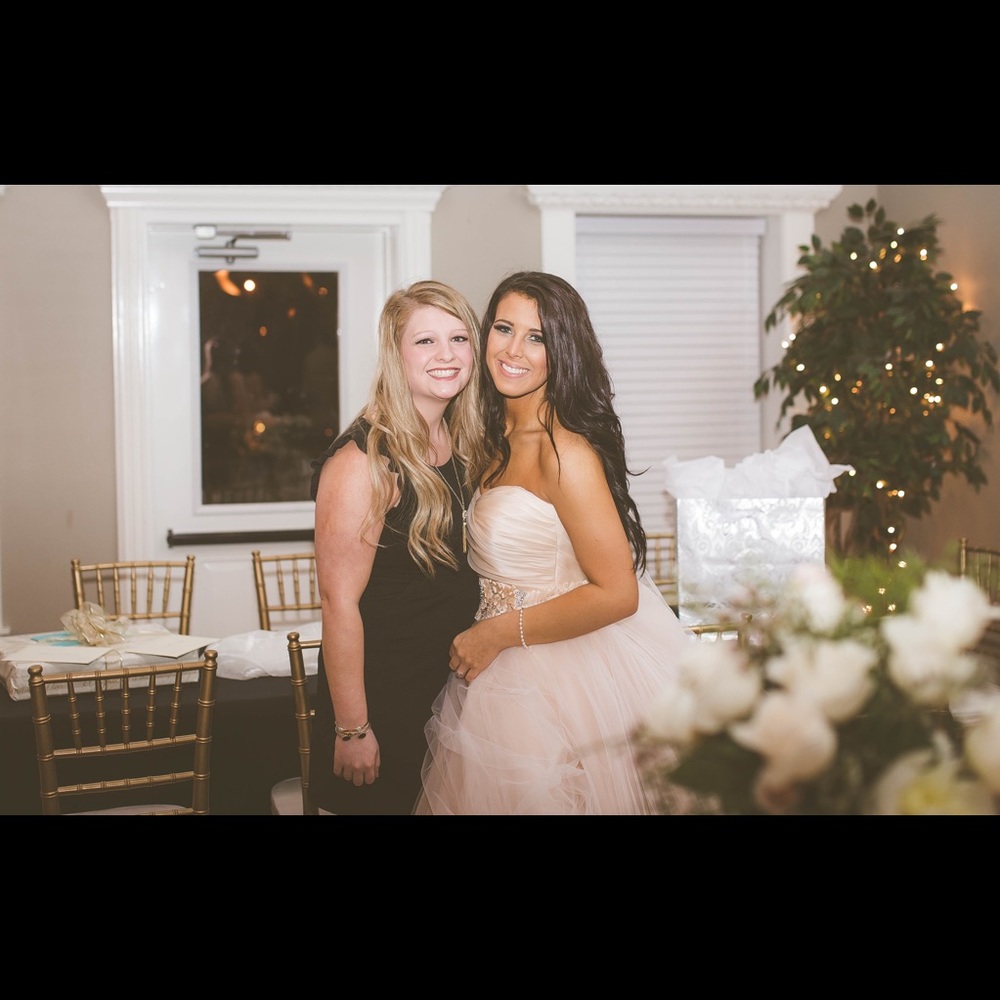 Lazaro blush wedding gown